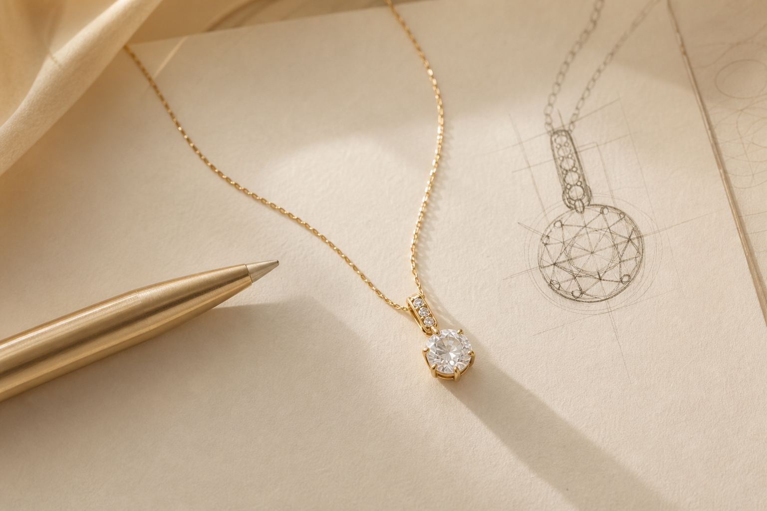 Croquis de bijou et collier