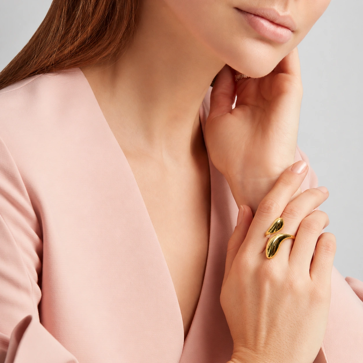 Bague Ouverte – Double Forme Bombée Lisse