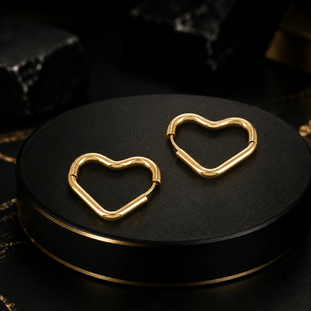 Heart Hoop Earrings – 2.5 × 2.6 cm