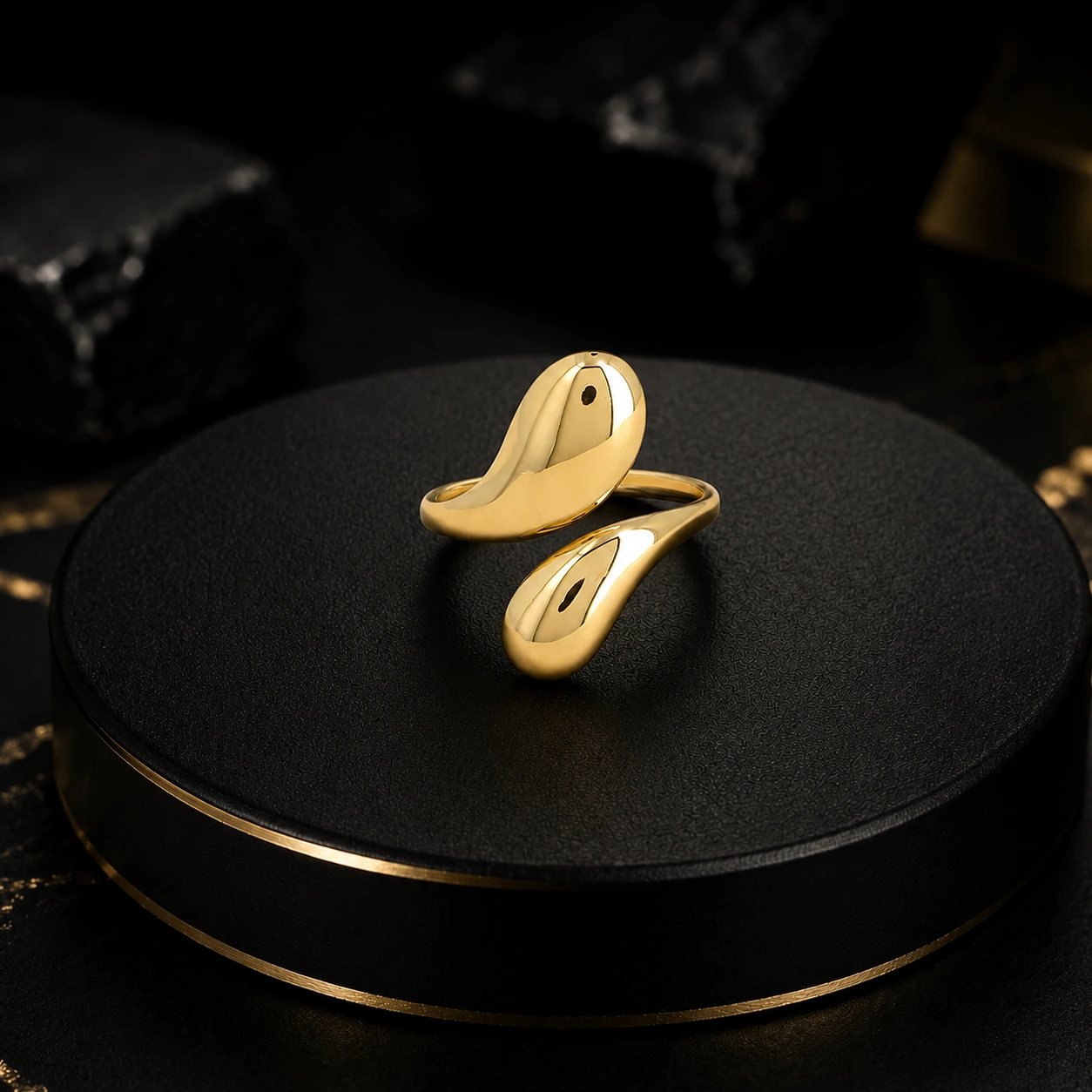 Bague Ouverte – Double Forme Bombée Lisse