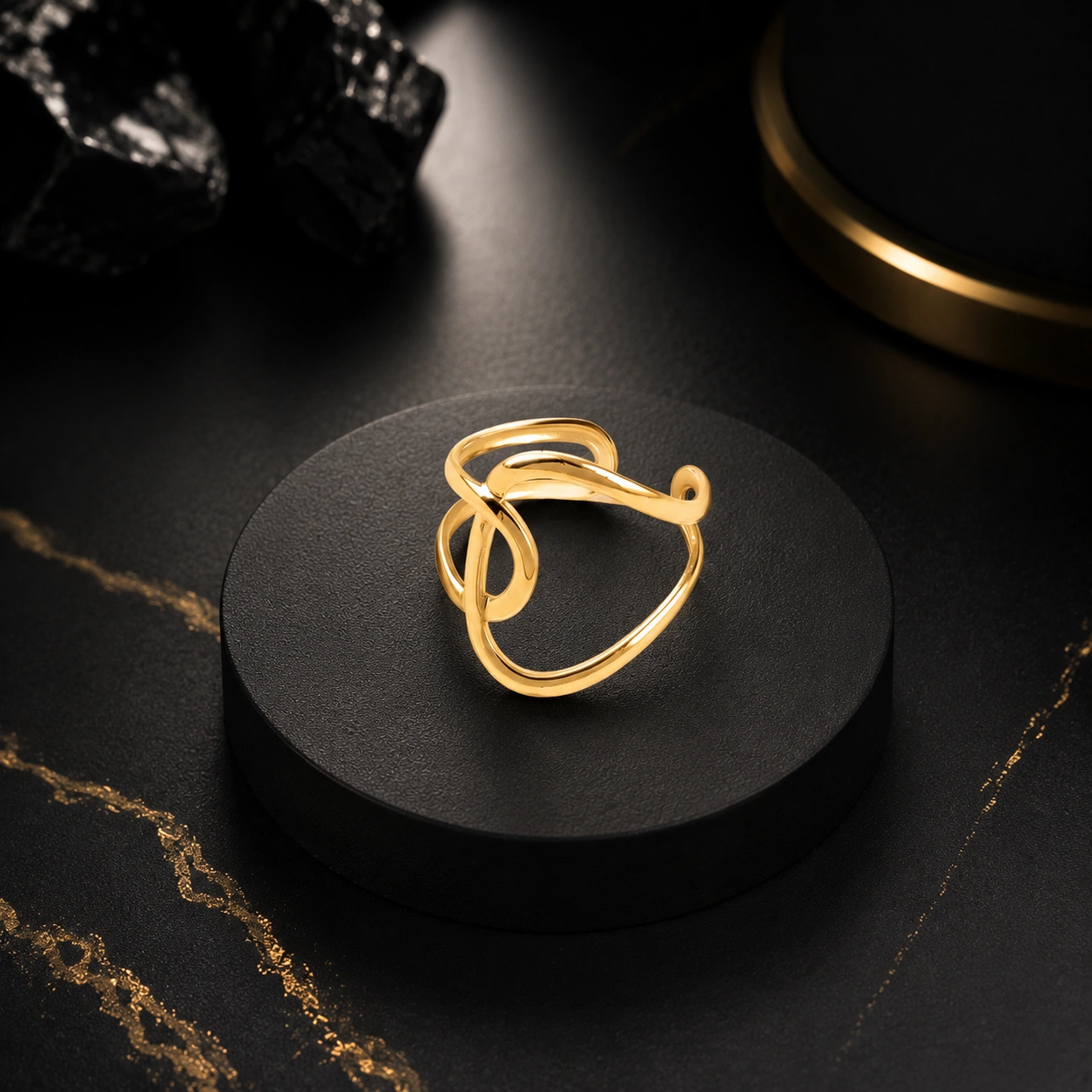 Bague Graphique Ajourée Double Rang